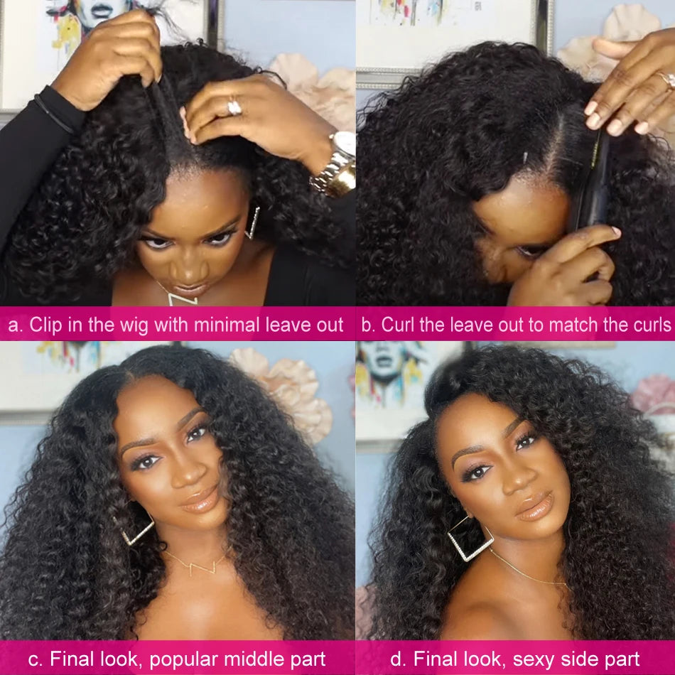 Kinky Curly Wear & Go Glueless Wig (V-Part)